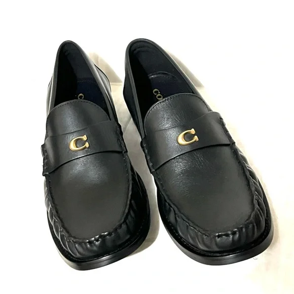 Coach Jolene Black Leather Loafer Shoe Size 11 - Picture 12 of 15